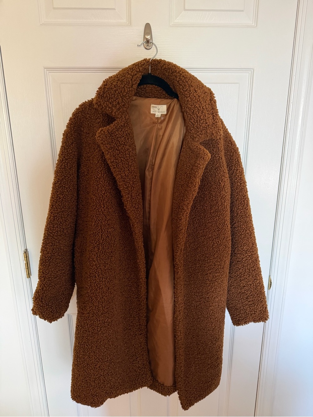 Lost + Wander Chocolate Brown Teddy Coat - Women's Faux-Sherpa Jacket